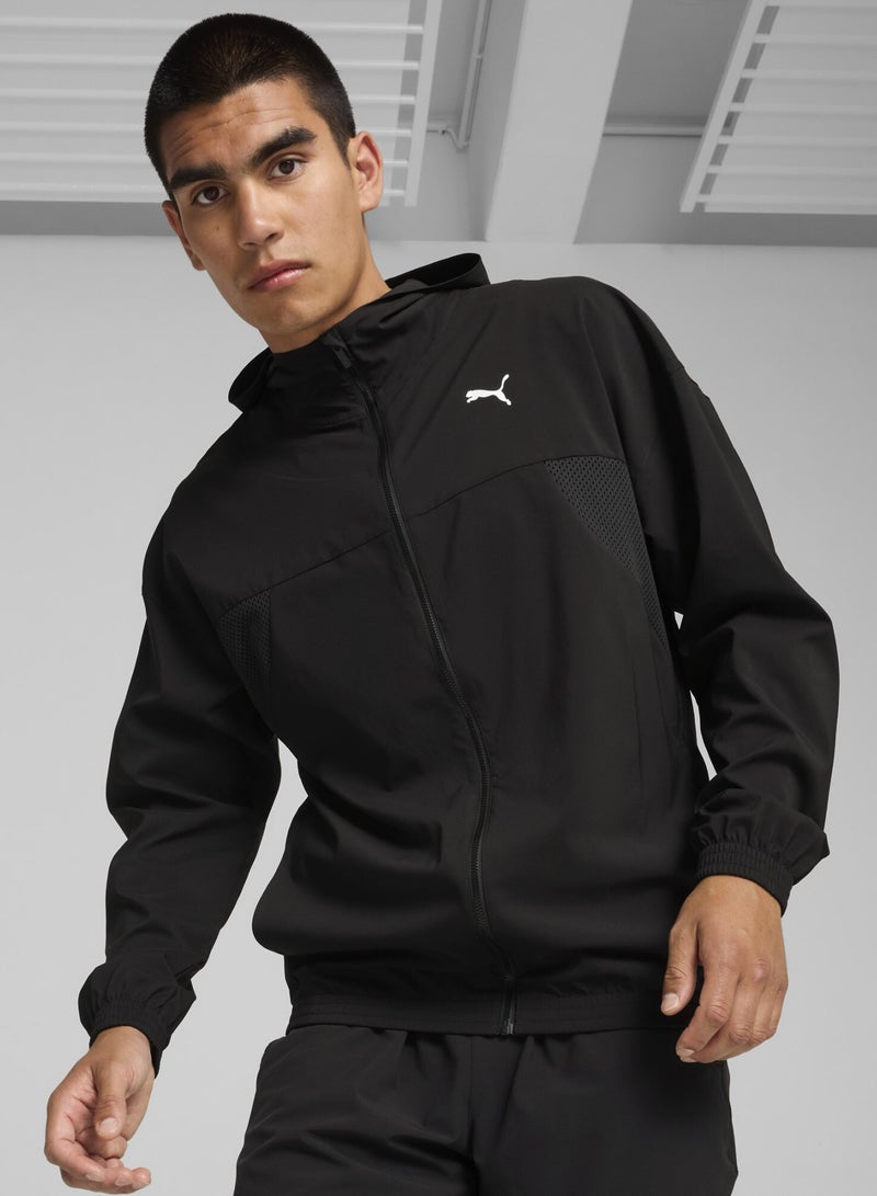 بوما جاكيت منسوج بسحاب كامل للرجال PUMA FIT - Image 1